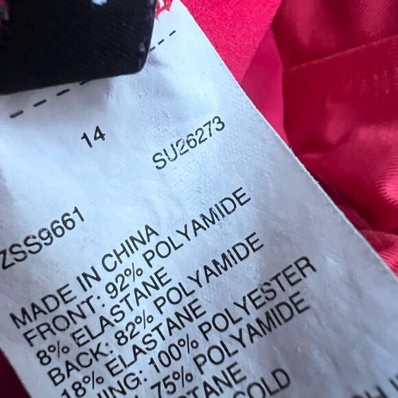 Jantzen woman's deep coral pink one piece swimsuit, ruched, size 14 - Picture 6 of 6